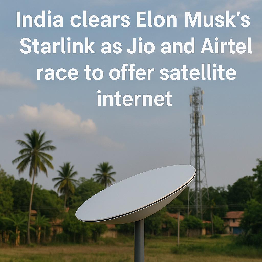 India Gives Green Light to Elon Musk’s Starlink as Jio and Airtel Join the Satellite Internet Race